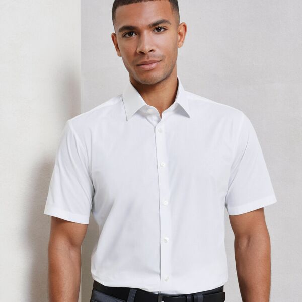 Stretch fit cotton poplin short sleeve shirt Thumbnail